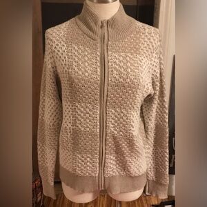 Liz Claiborne Knit Cardigan Sweater with  Zipper Size Large